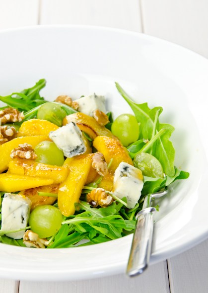 Sautéed peach salad