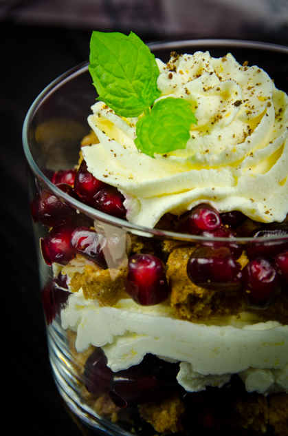Pomegranate trifle